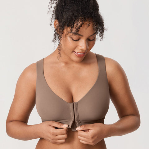 Inbarely Plus Front Closure Posture Support Wireless Full Coverage Bra