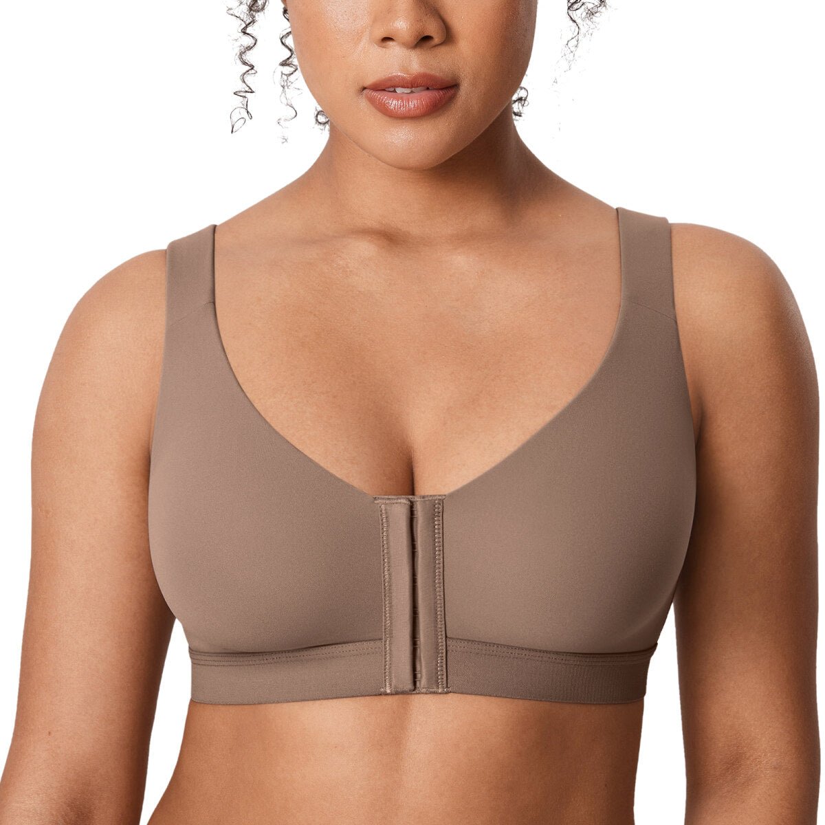Inbarely Plus Front Closure Posture Support Wireless Full Coverage Bra