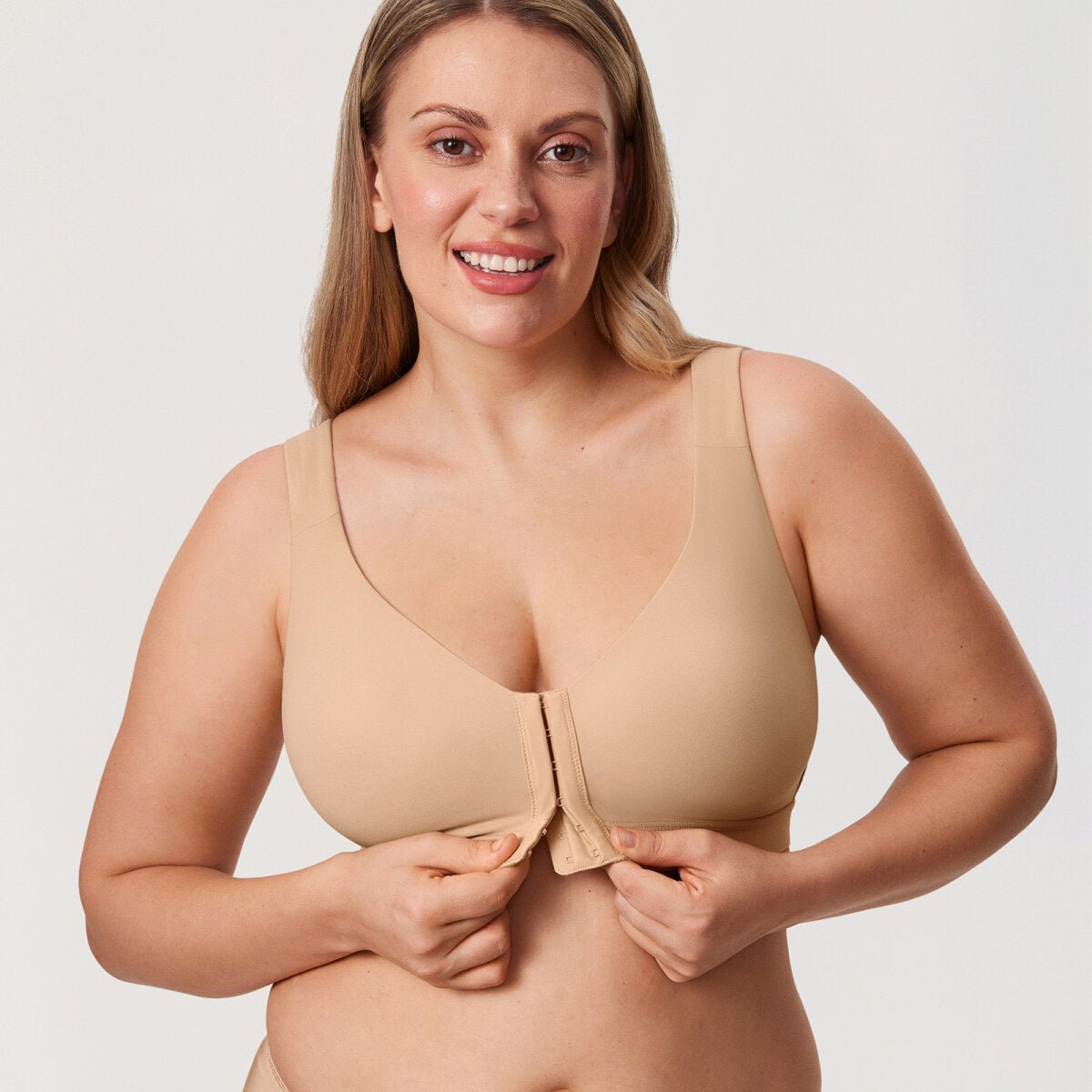 Inbarely Plus Front Closure Posture Support Wireless Full Coverage Bra