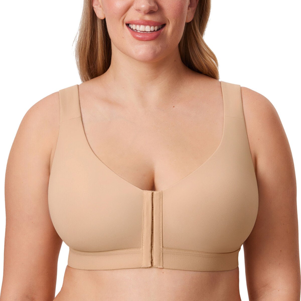 Inbarely Plus Front Closure Posture Support Wireless Full Coverage Bra
