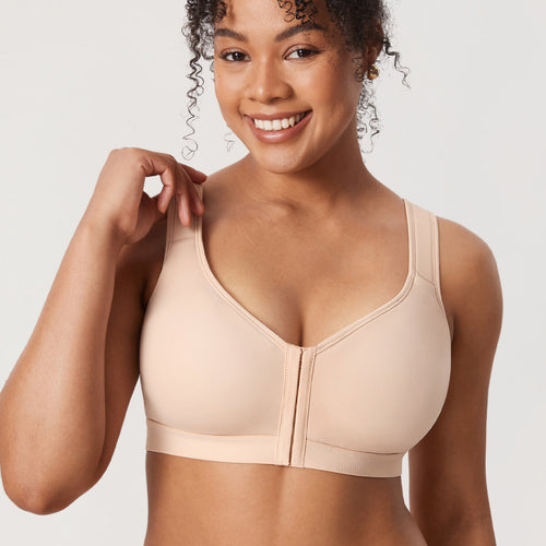 Inbarely Plus Front Closure Posture Wireless Lightly Padded Full Coverage Bra