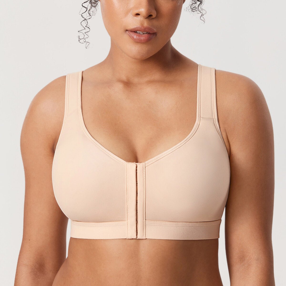 Inbarely Plus Front Closure Posture Wireless Lightly Padded Full Coverage Bra