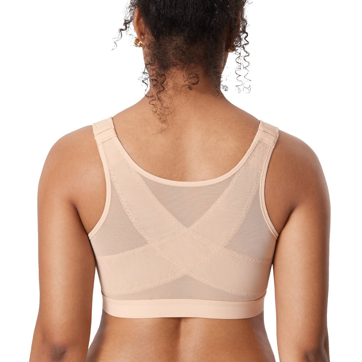 Inbarely Plus Front Closure Posture Wireless Lightly Padded Full Coverage Bra