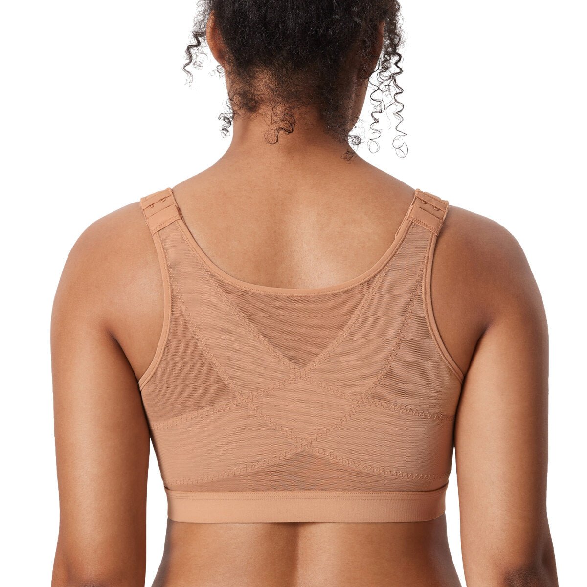 Inbarely Plus Front Closure Posture Wireless Lightly Padded Full Coverage Bra