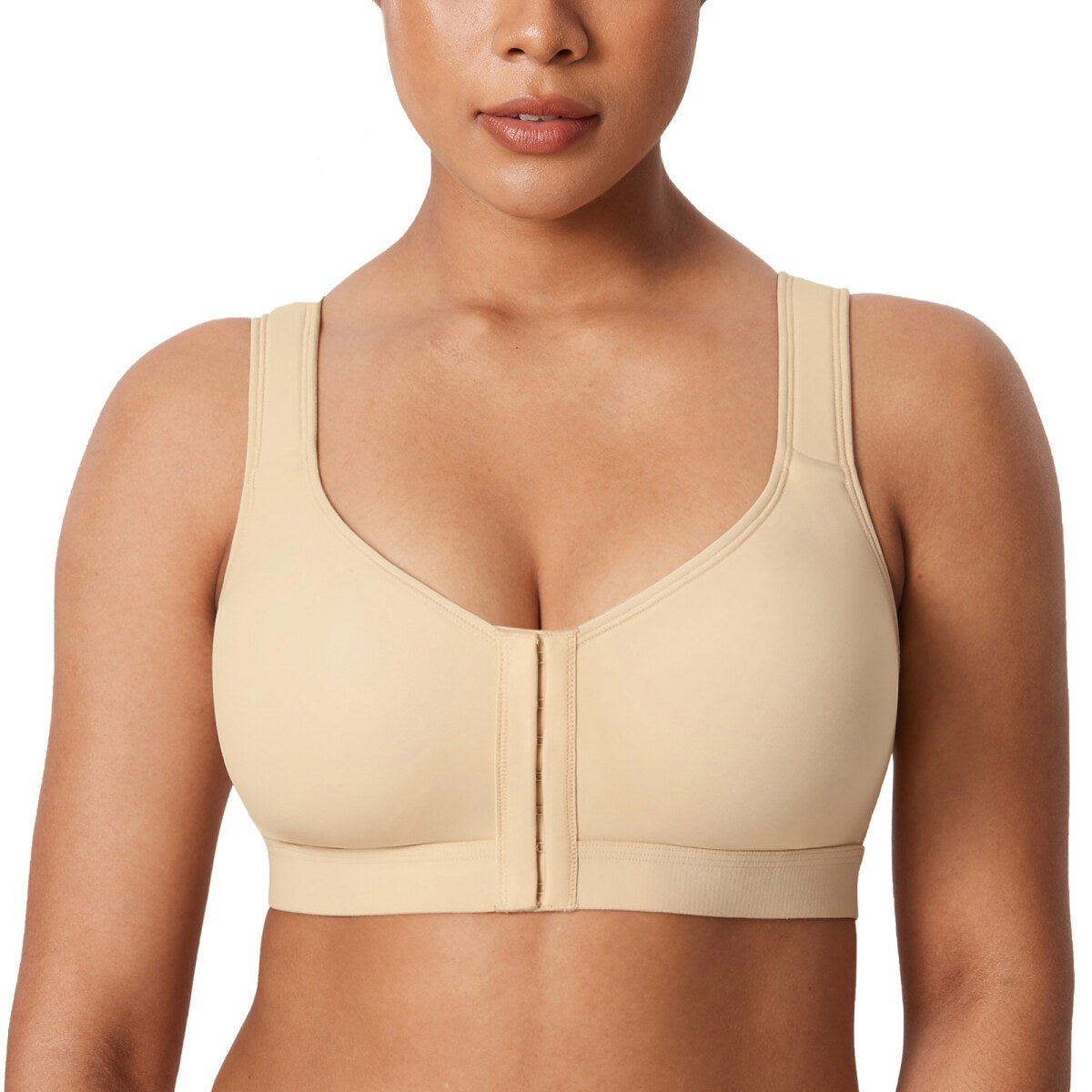 Inbarely Plus Front Closure Posture Wireless Lightly Padded Full Coverage Bra