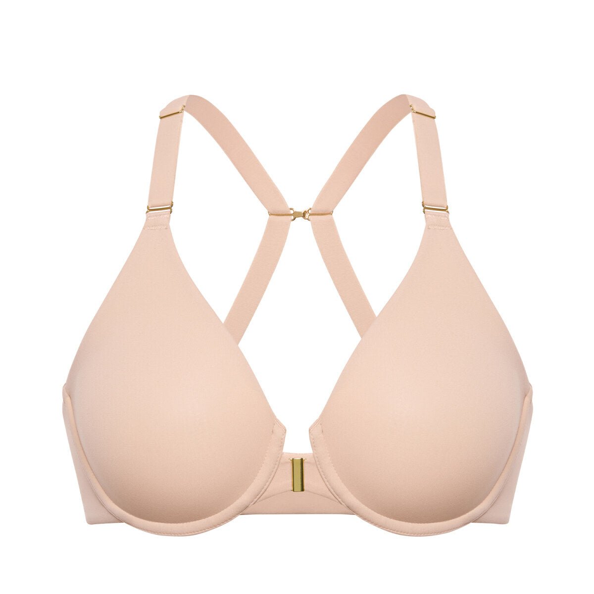 Inbarely Plus Front Closure Racerback Full Coverage Unlined Underwire Bra