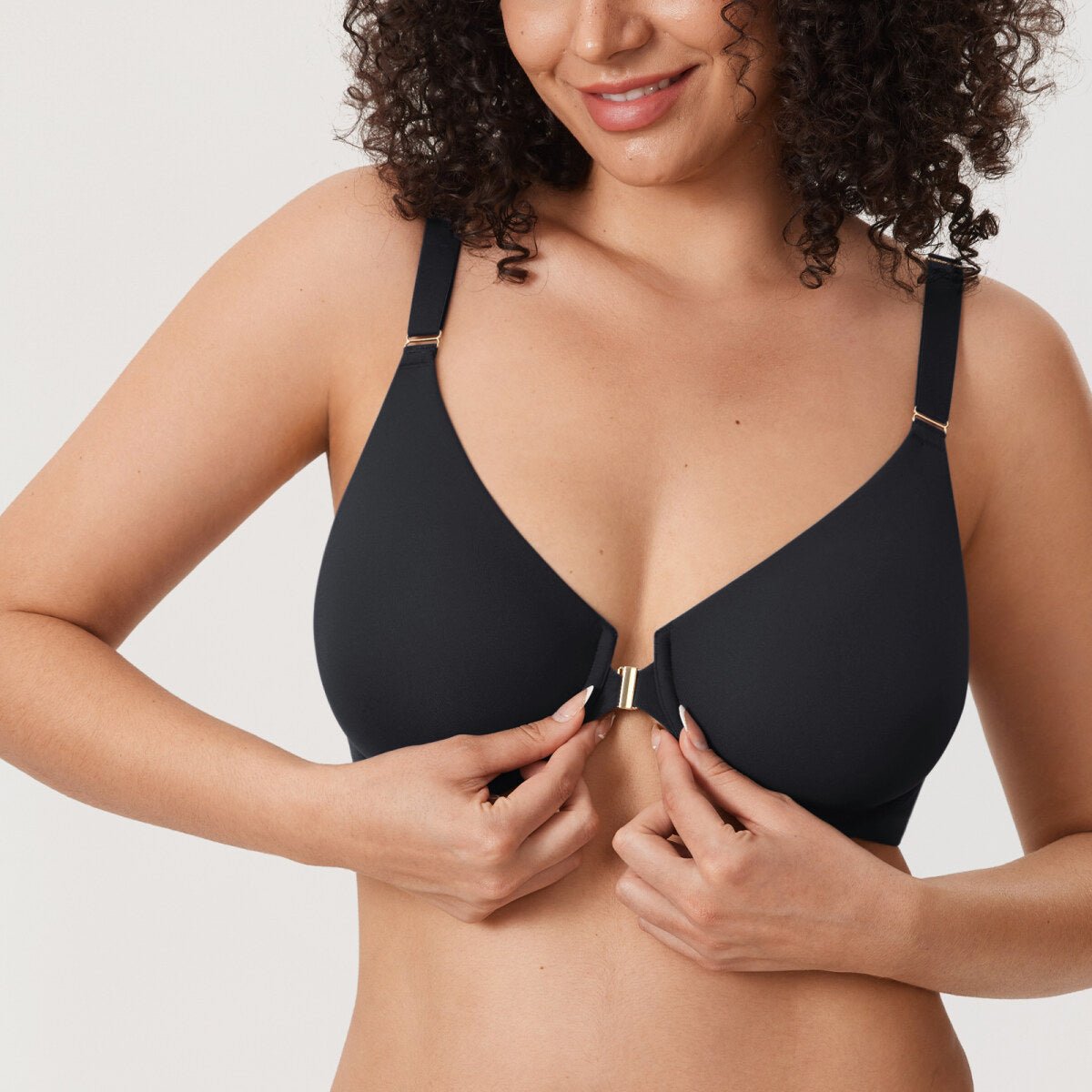 Inbarely Plus Front Closure Racerback Full Coverage Unlined Underwire Bra
