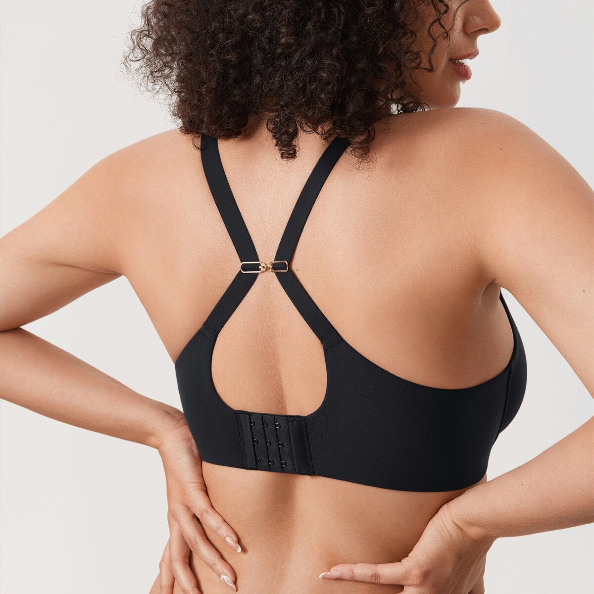 Inbarely Plus Front Closure Racerback Full Coverage Unlined Underwire Bra