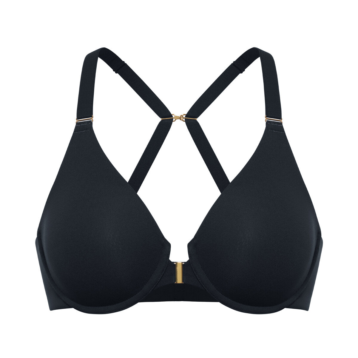 Inbarely Plus Front Closure Racerback Full Coverage Unlined Underwire Bra