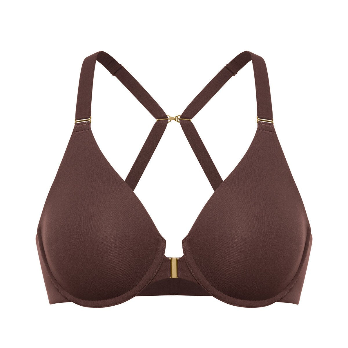 Inbarely Plus Front Closure Racerback Full Coverage Unlined Underwire Bra