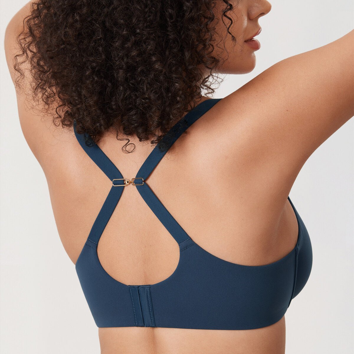 Inbarely Plus Front Closure Racerback Full Coverage Unlined Underwire Bra