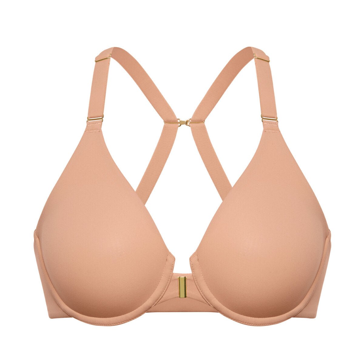 Inbarely Plus Front Closure Racerback Full Coverage Unlined Underwire Bra