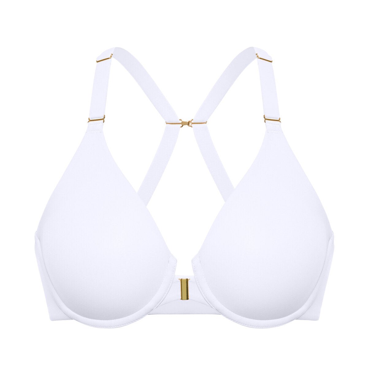 Inbarely Plus Front Closure Racerback Full Coverage Unlined Underwire Bra