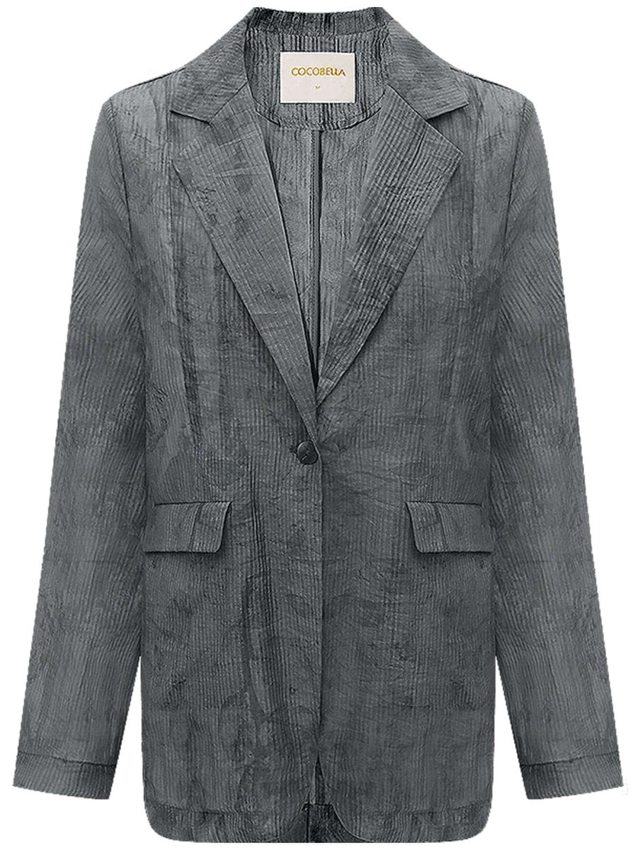 Ink - Washed Draped Striped Blazer - 0cm