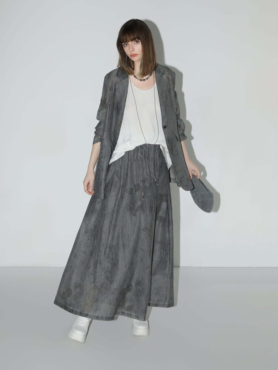 Ink - Washed Draped Striped Blazer - 0cm