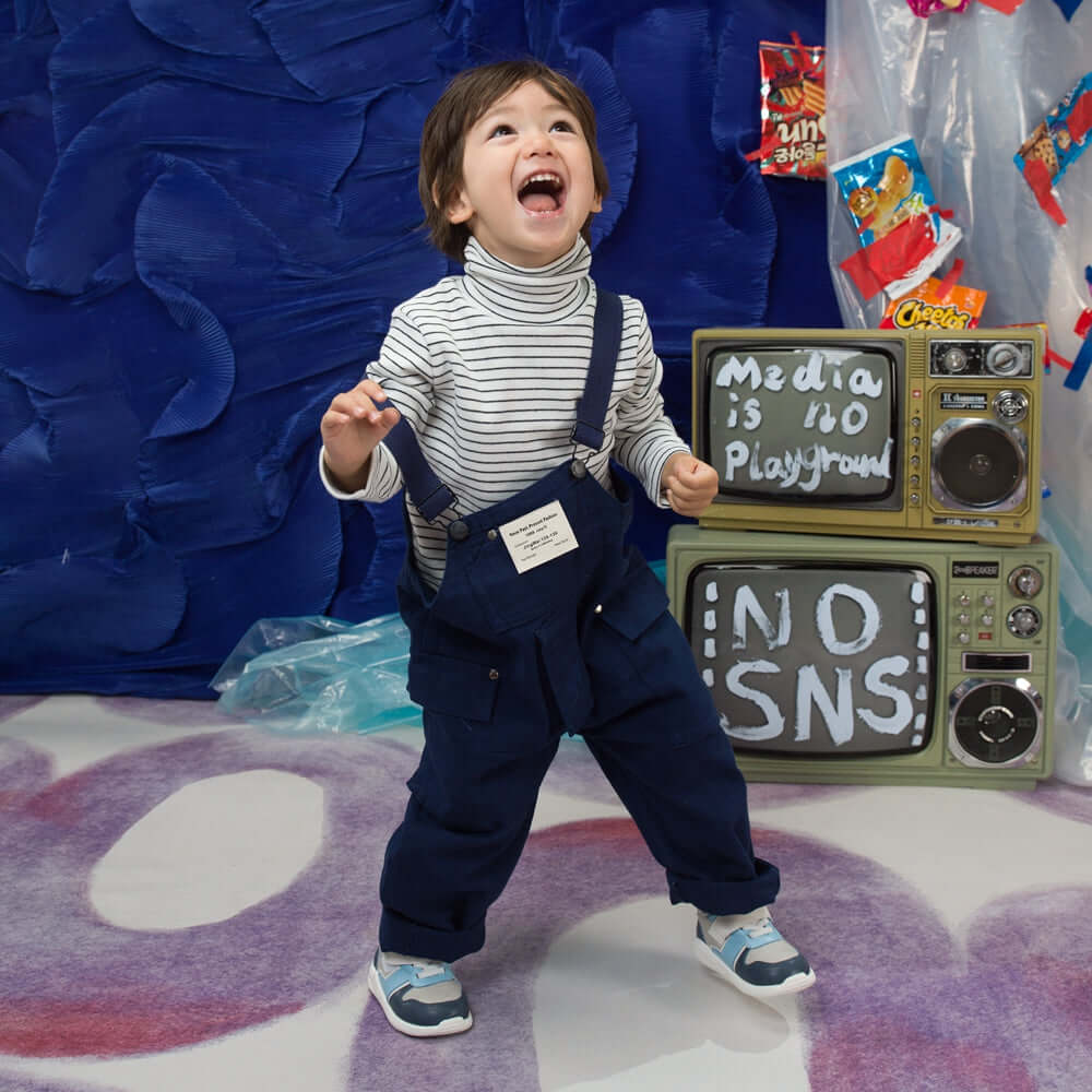 Innocently Soft Sole Non - Slip Pre - walker Blue Baby Sneakers - 0cm