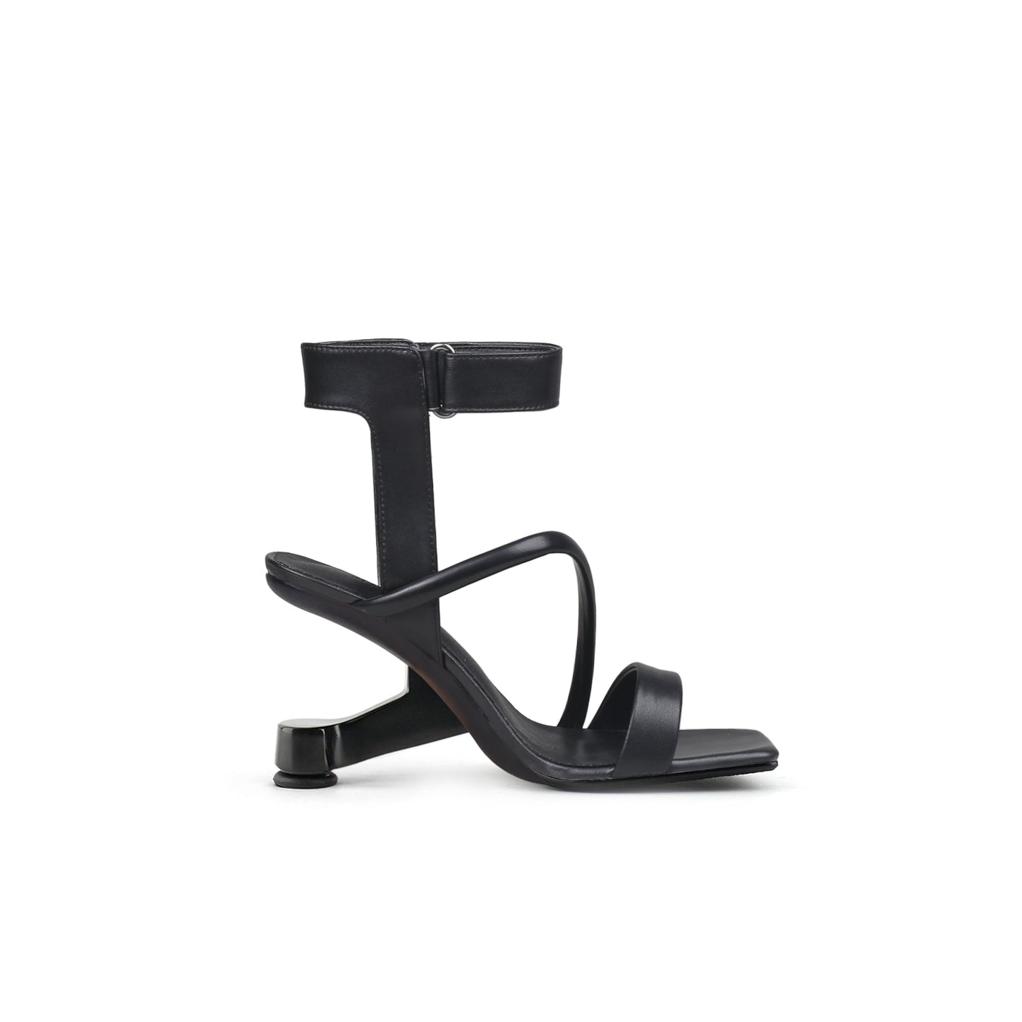 intertwined ankle strap sandals all black 3