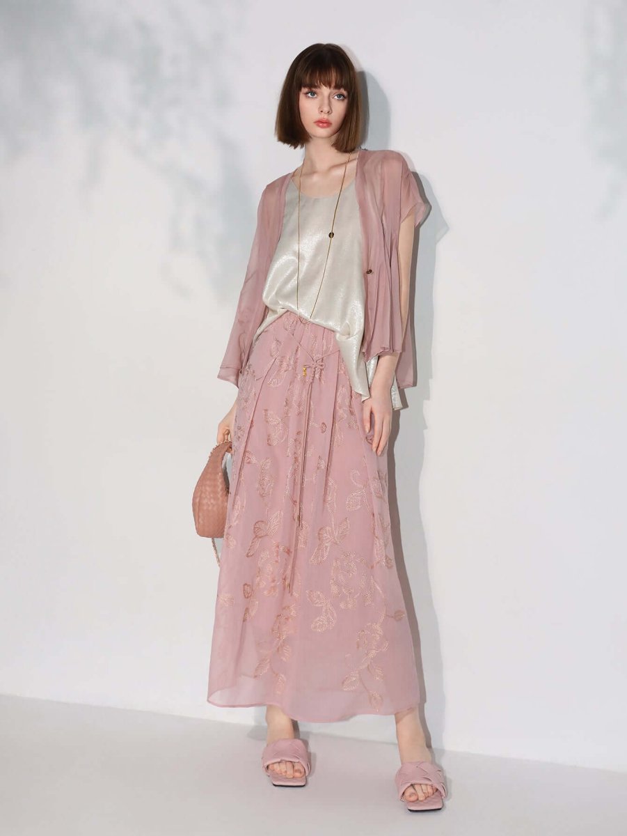 Intricately Embellished Glitter Embroidered Skirt - 0cm