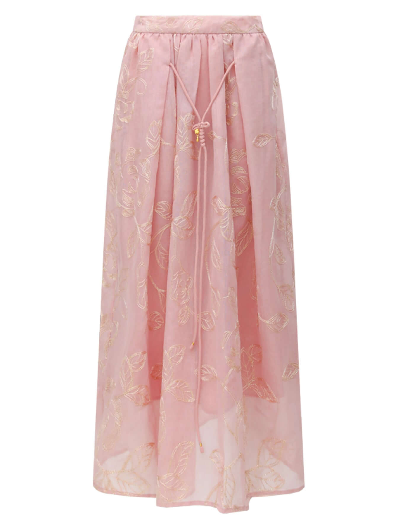 intricately embellished glitter embroidered skirt all pink 4