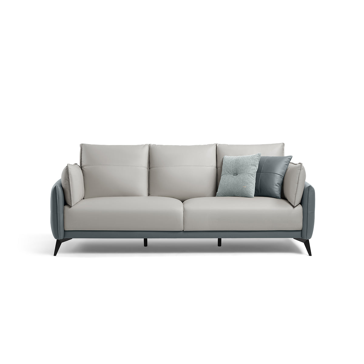 italian 3 seater minimalist style sofa blue 2