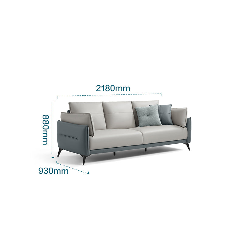 italian 3 seater minimalist style sofa blue 4