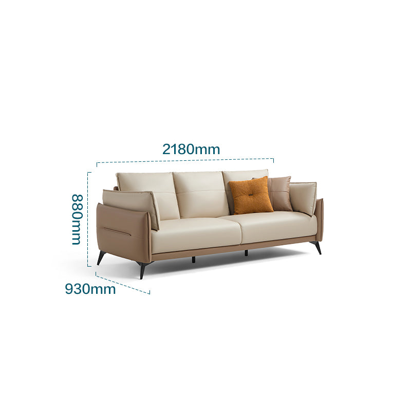 italian 3 seater minimalist style sofa brown 4