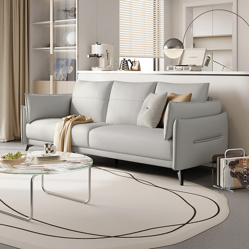 italian 3 seater minimalist style sofa grey 1