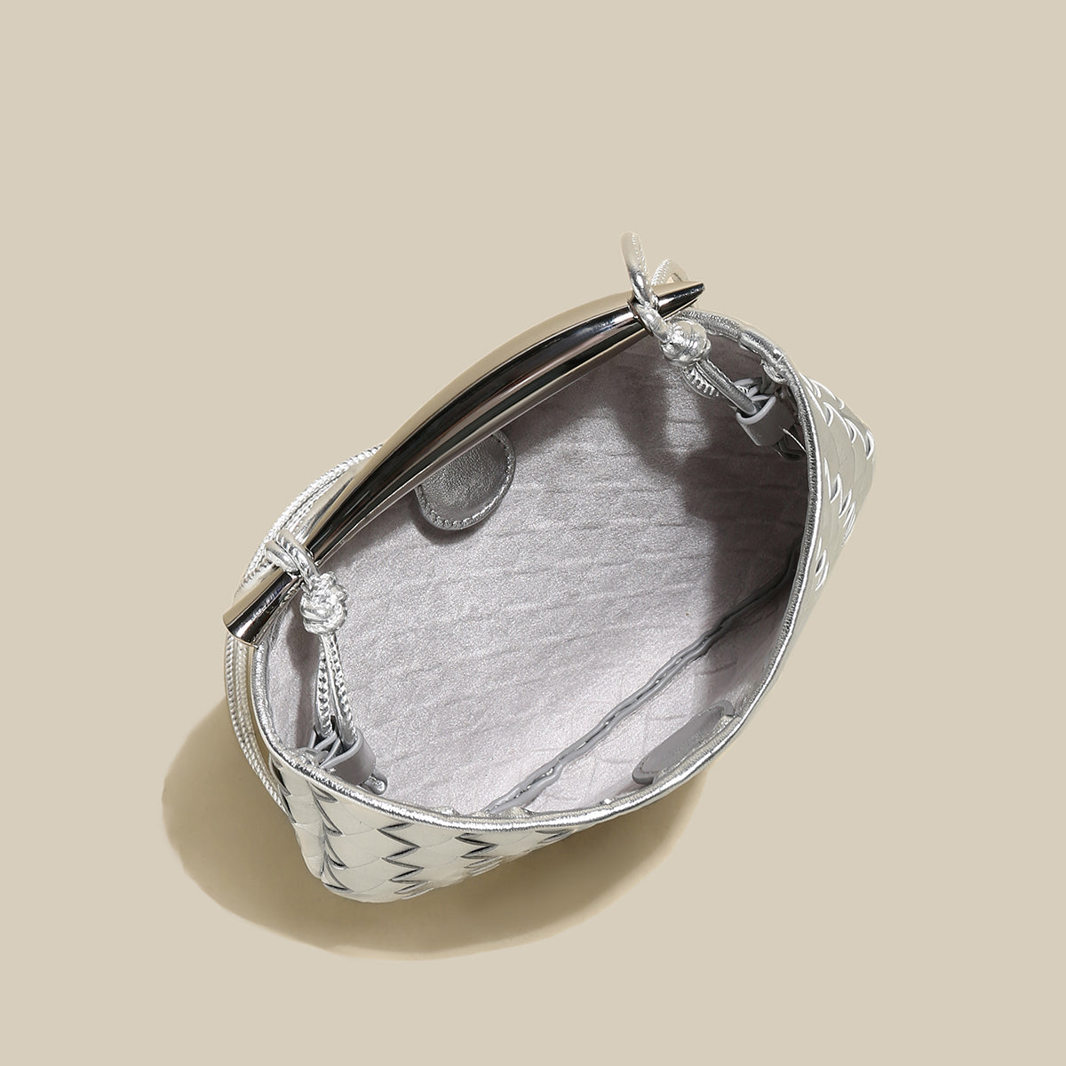 Italian Life Woven Shoulder Bag with Sculptured Handle