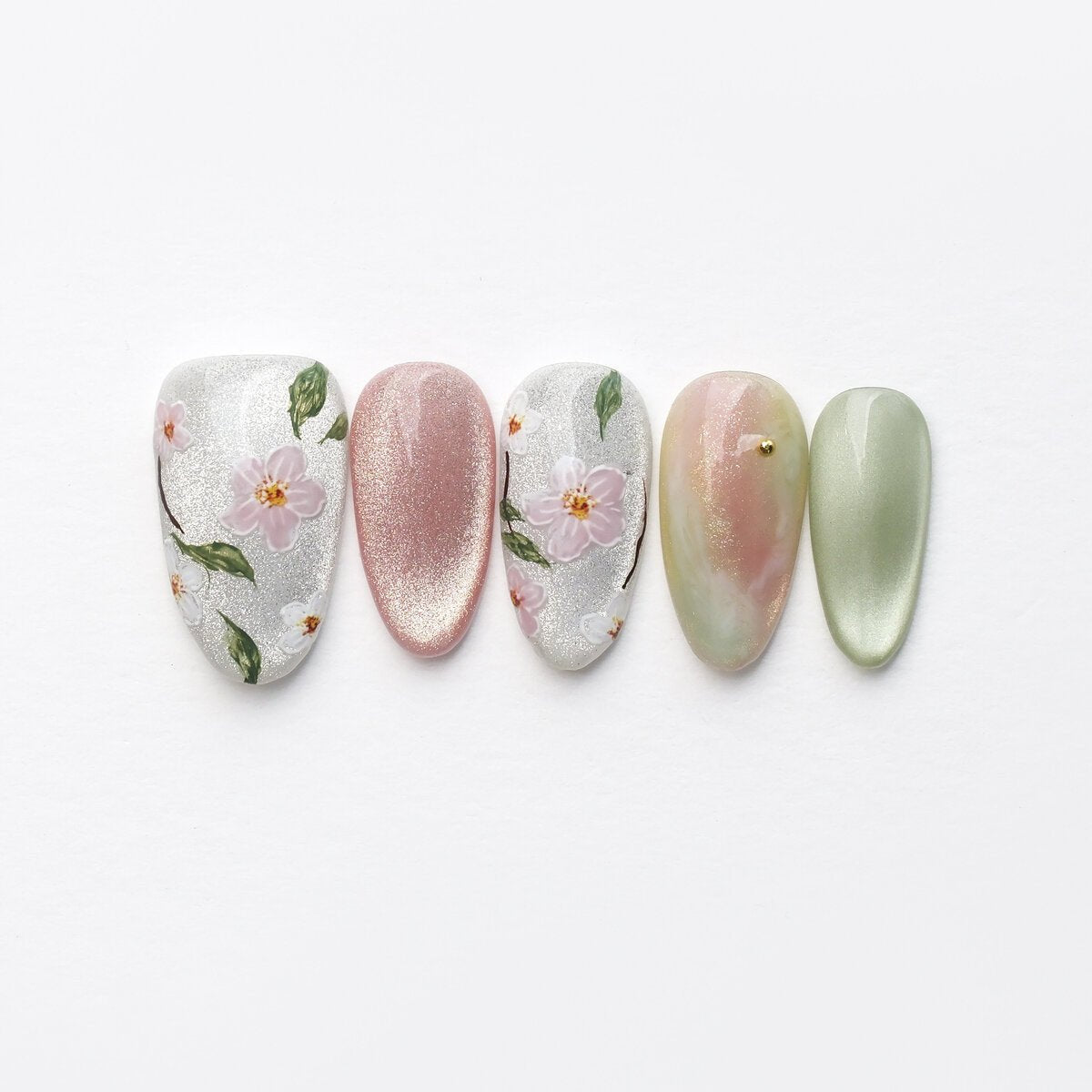 Jasmine Peach 3D Press-On Nails