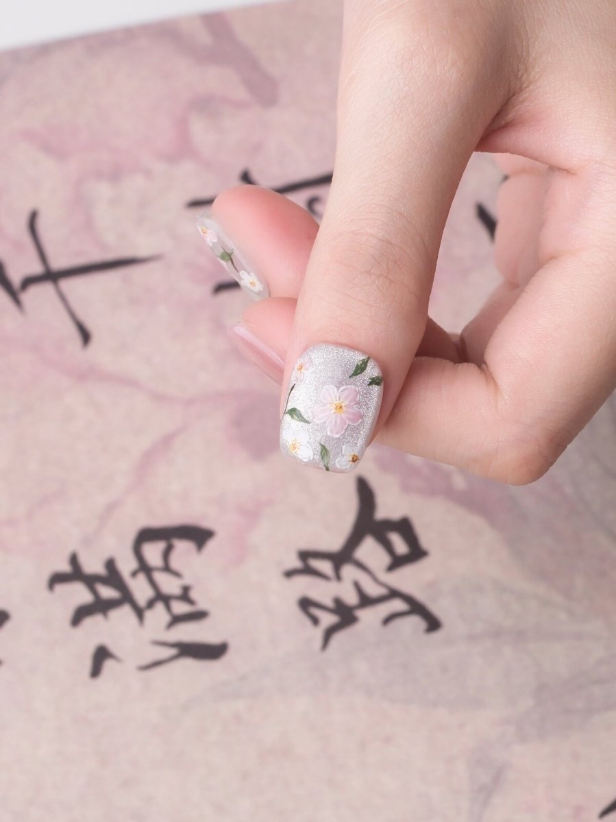 Jasmine Peach 3D Press-On Nails
