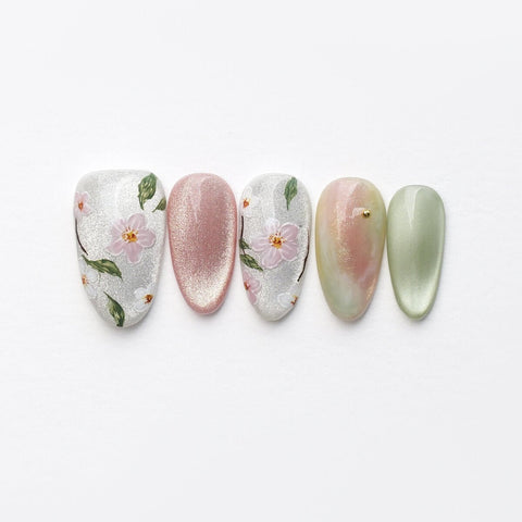 Jasmine Peach 3D Press-On Nails