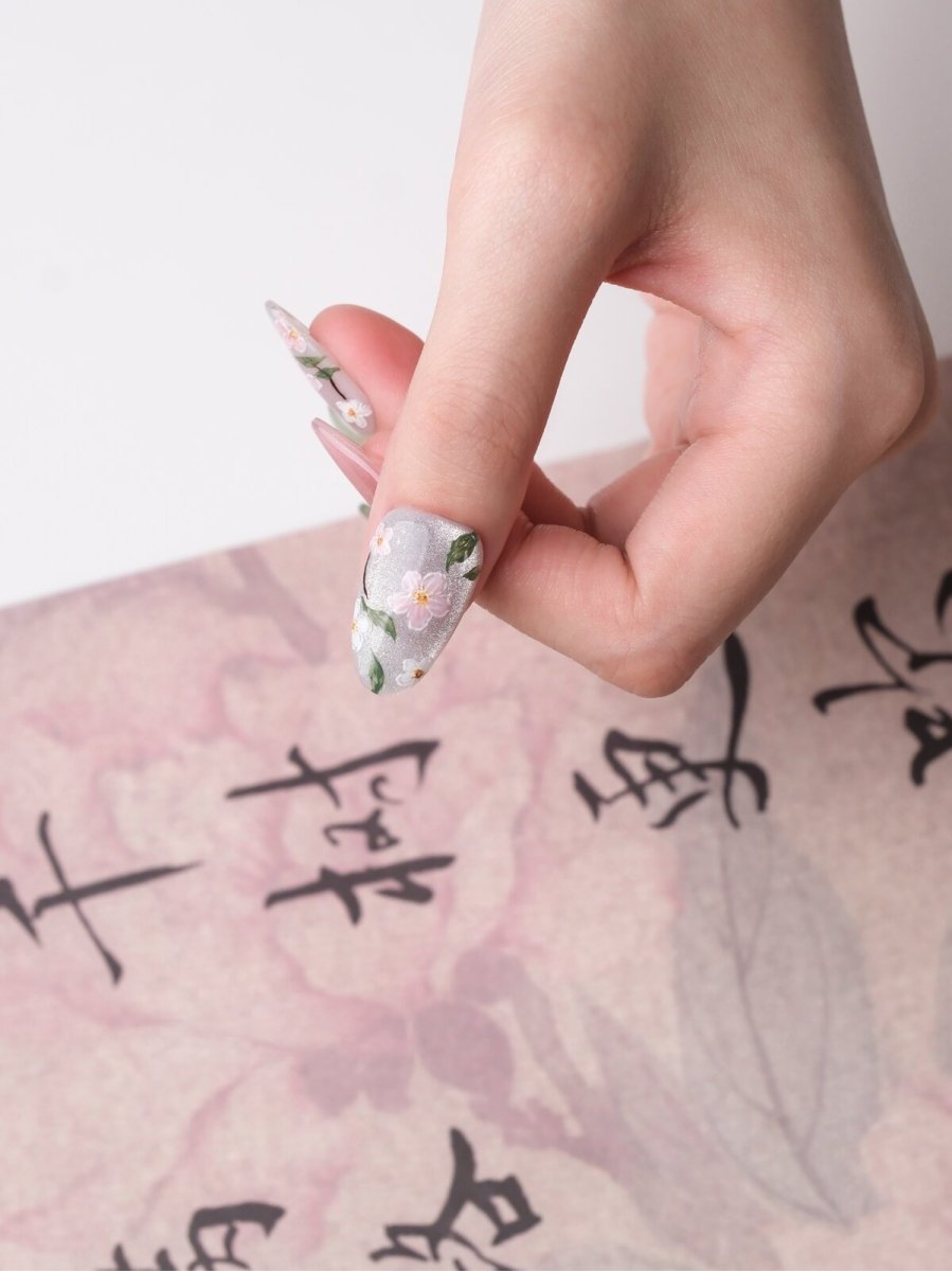 Jasmine Peach 3D Press-On Nails