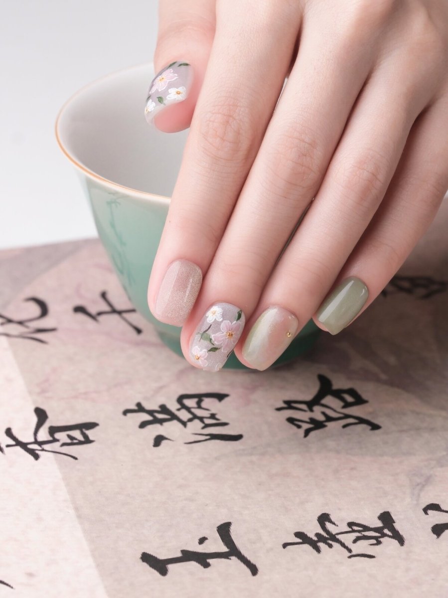 Jasmine Peach 3D Press-On Nails