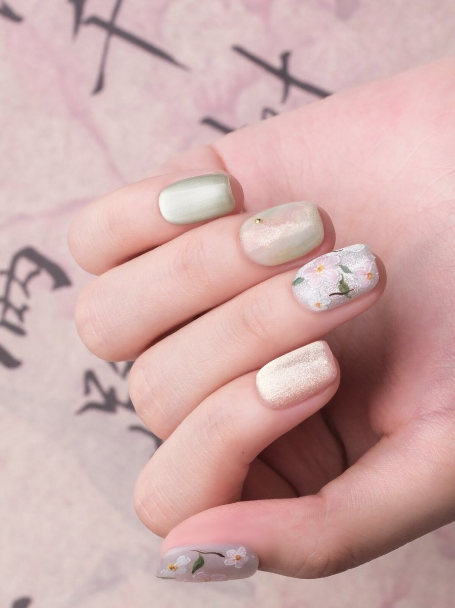 Jasmine Peach 3D Press-On Nails