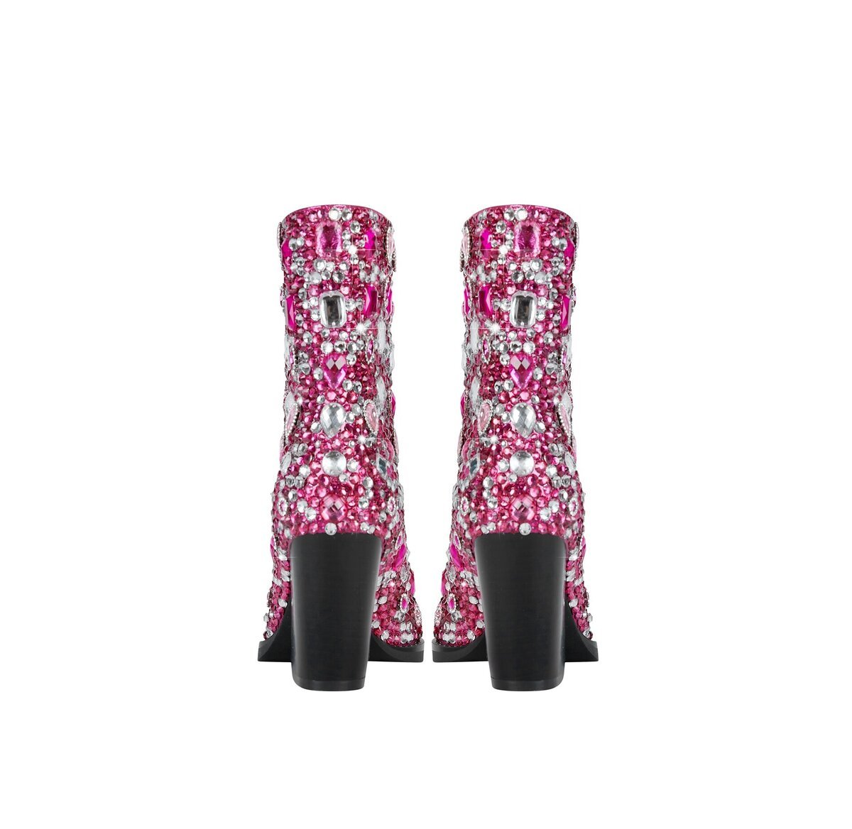 Jeweled Rhinestone Pointed Toe Western Ankle Boots