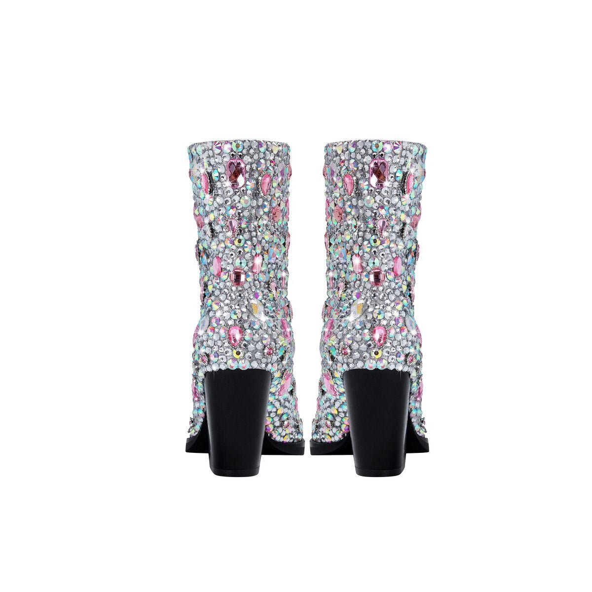 Jeweled Rhinestone Pointed Toe Western Ankle Boots