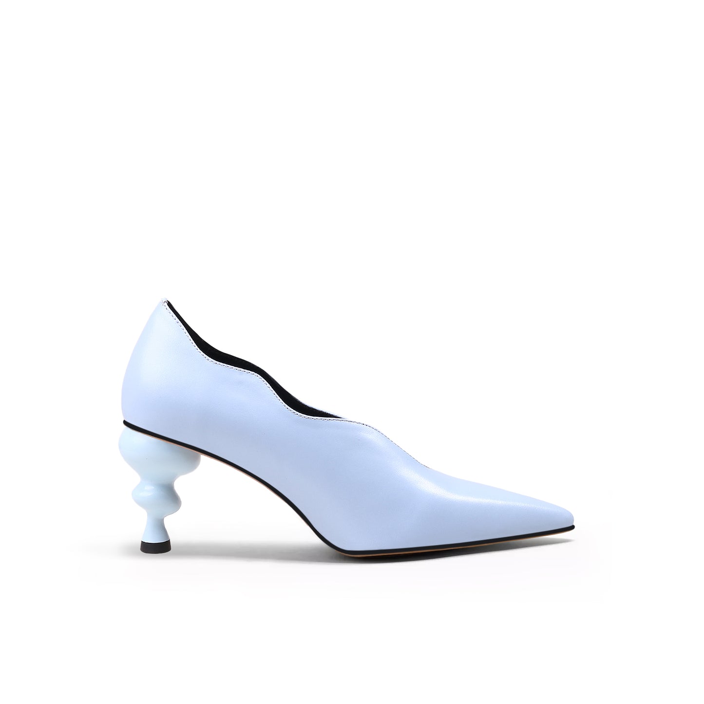kettle heel scalloped edges pumps all blue 3