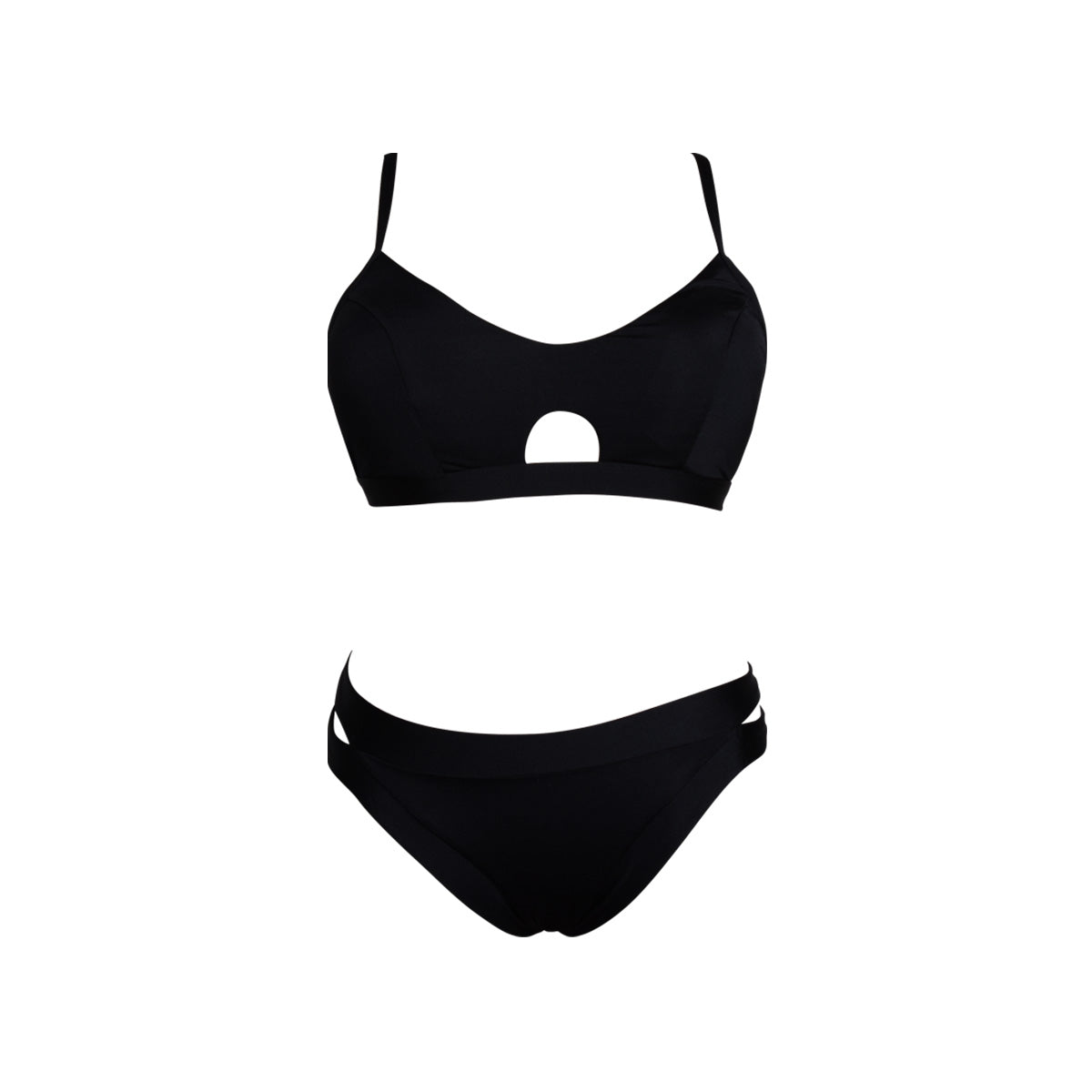 keyhole cutout sexy swimsuit all black 4