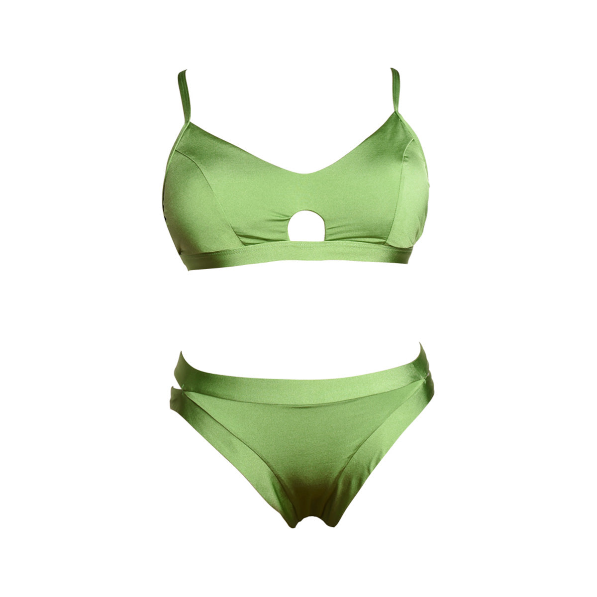 keyhole cutout sexy swimsuit all green 4