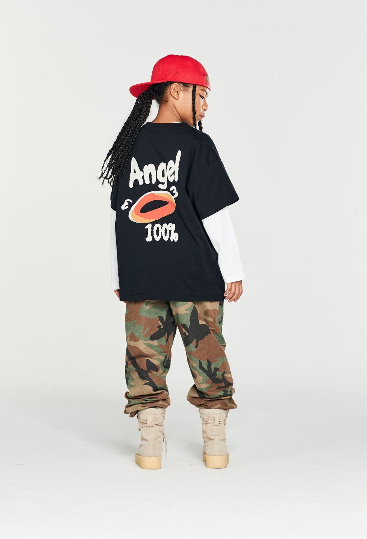 Kids Angel Devil Graphic T-Shirt – Screen-Printed Oversized Everyday Tee
