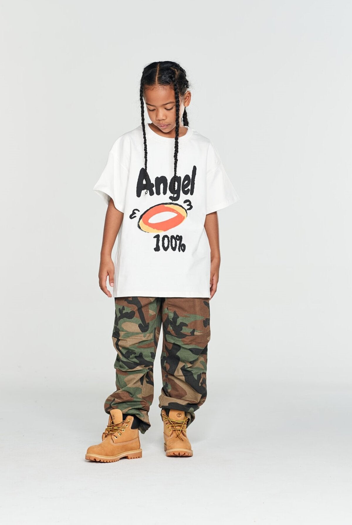 Kids Angel Devil Graphic T-Shirt – Screen-Printed Oversized Everyday Tee