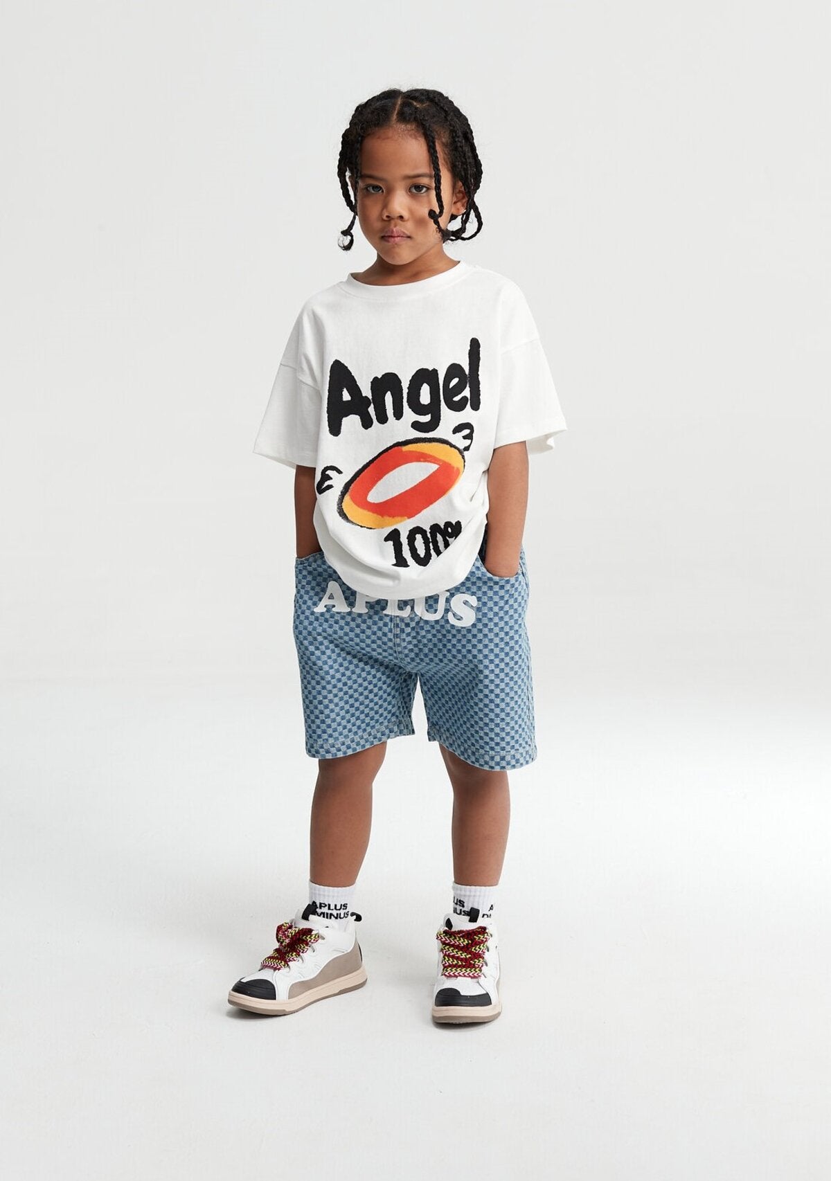 Kids Angel Devil Graphic T-Shirt – Screen-Printed Oversized Everyday Tee