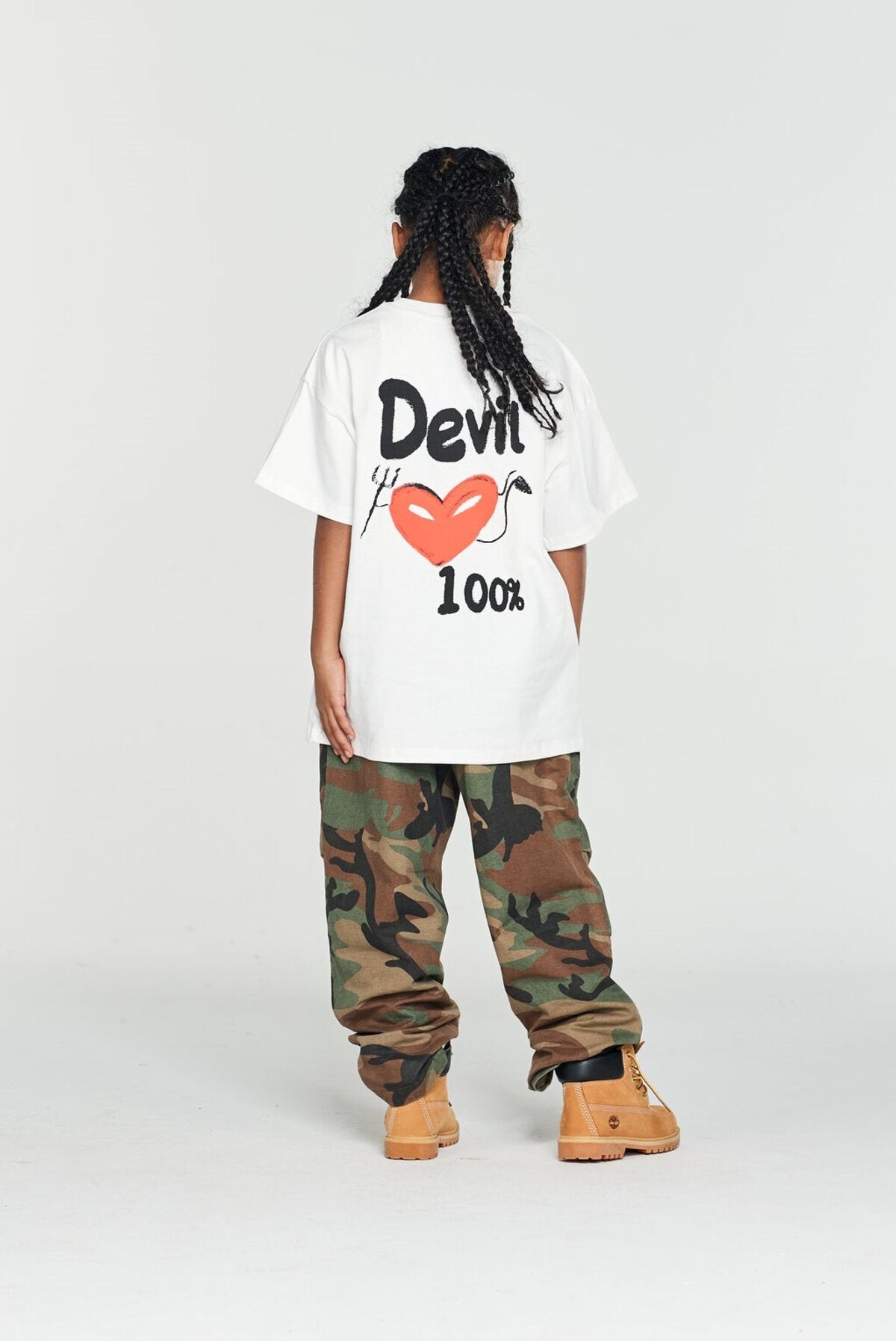 Kids Angel Devil Graphic T-Shirt – Screen-Printed Oversized Everyday Tee
