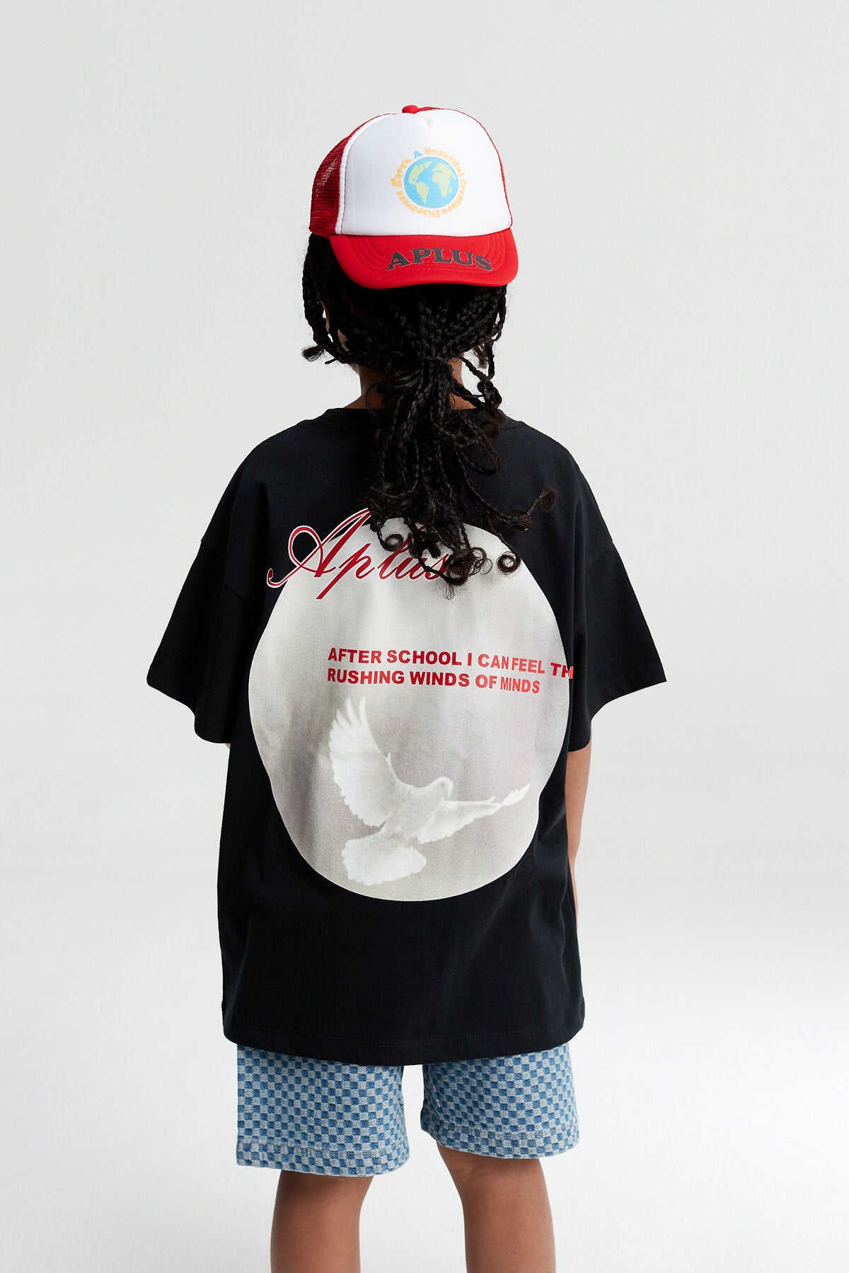 Kids Aplus 430 Dove Graphic T-Shirt – Screen-Printed Oversized Everyday Tee
