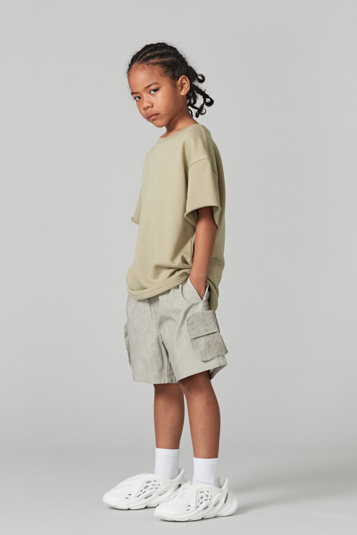 Kids APLUS DMINUS Bermuda Distressed Boxy T-Shirt – 100% Cotton Raw-Edge Relaxed Tee
