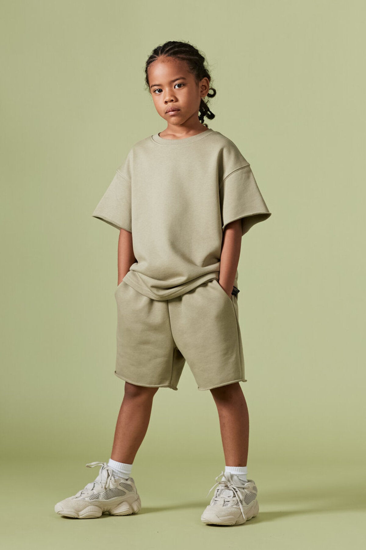 Kids APLUS DMINUS Bermuda Distressed Boxy T-Shirt – 100% Cotton Raw-Edge Relaxed Tee