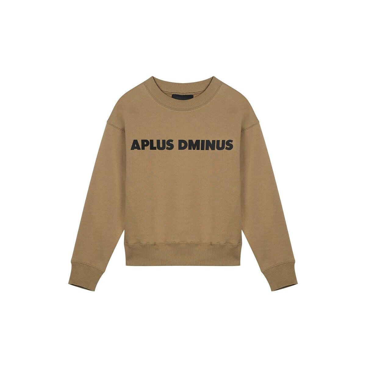 Kids APLUS DMINUS Bold Logo Crewneck Sweatshirt – Structured Thin Fleece Sports Casual Pullover