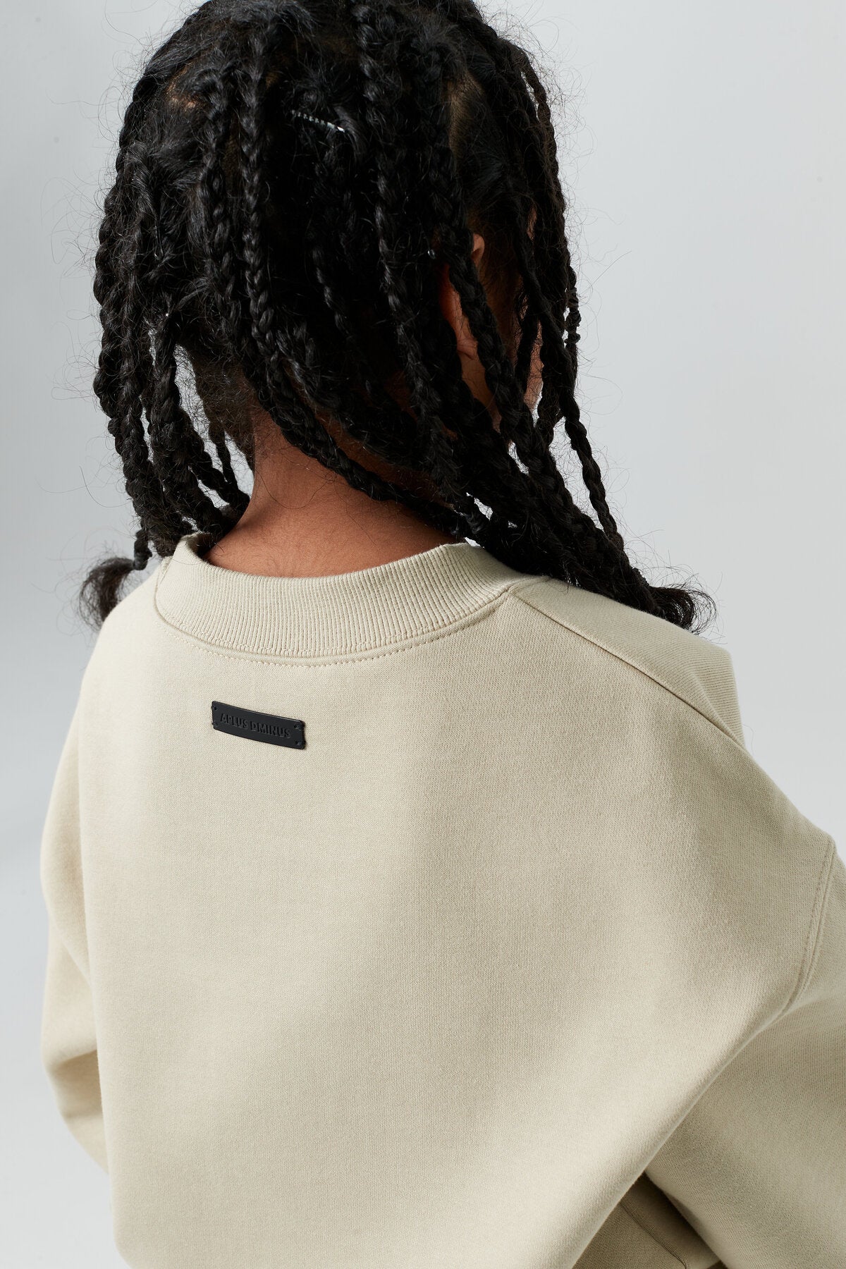 Kids APLUS DMINUS Bold Logo Crewneck Sweatshirt – Structured Thin Fleece Sports Casual Pullover