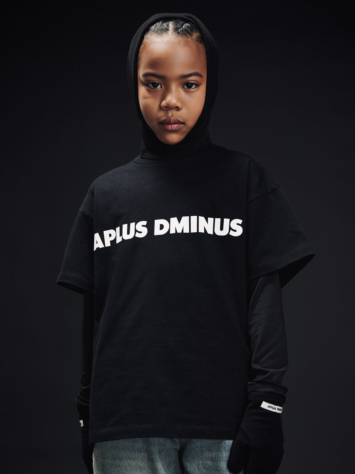 Kids APLUS DMINUS Boxy Logo T-Shirt – 100% Cotton Minimalist Everyday Tee