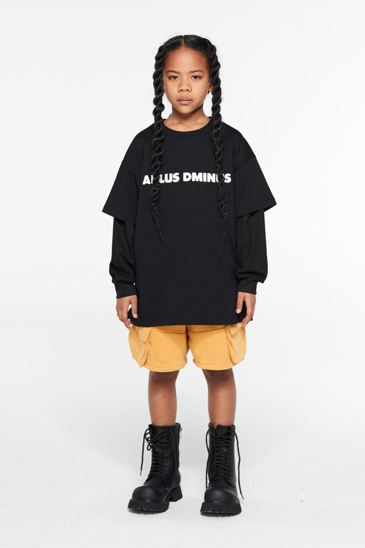 Kids APLUS DMINUS Boxy Logo T-Shirt – 100% Cotton Minimalist Everyday Tee
